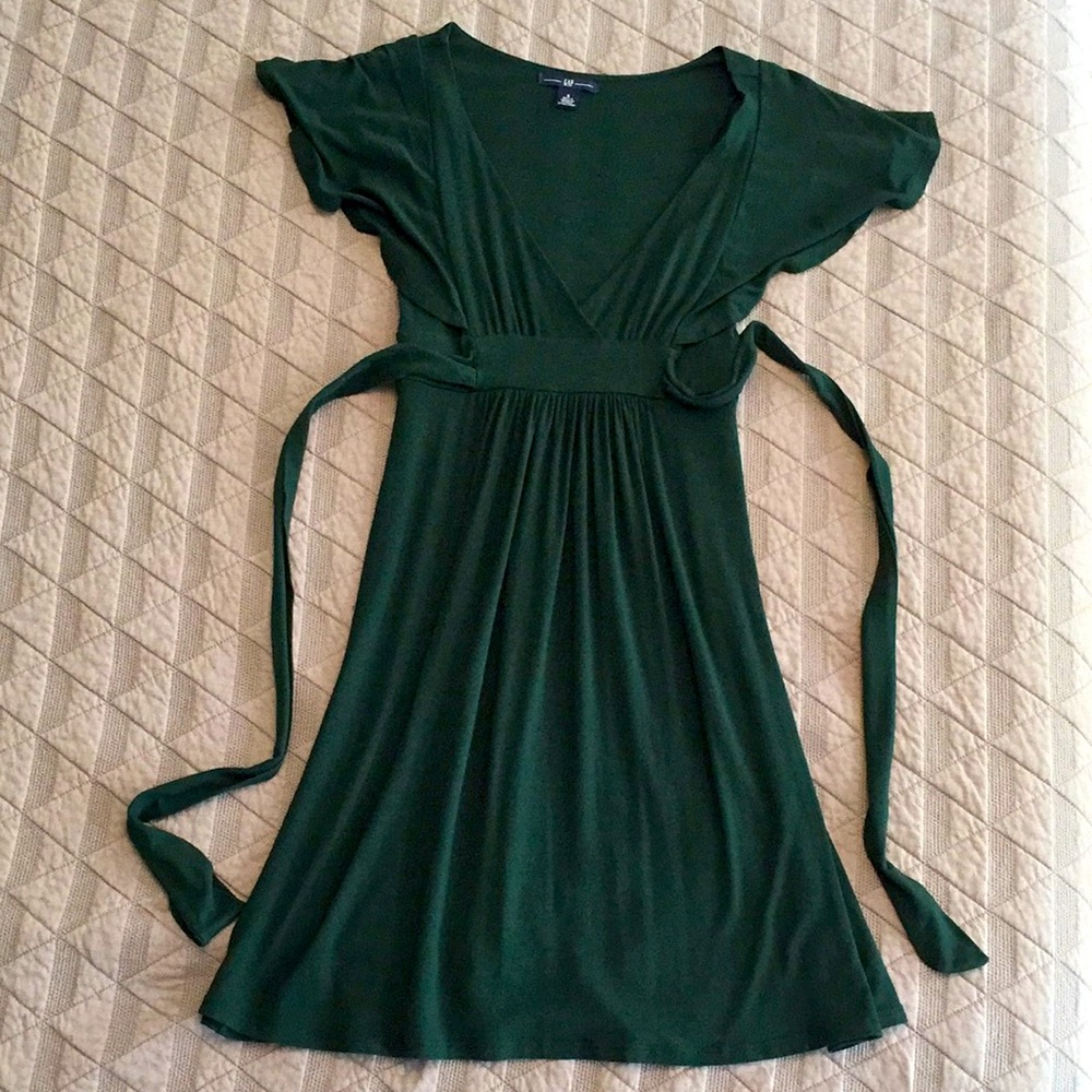 GAP Flutter-Sleeve Dress with Tie Belt